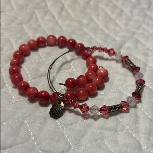 Elegant Pink Beaded Bracelet Set